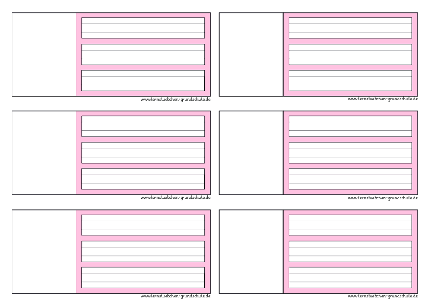 Schönschreibkärtchen